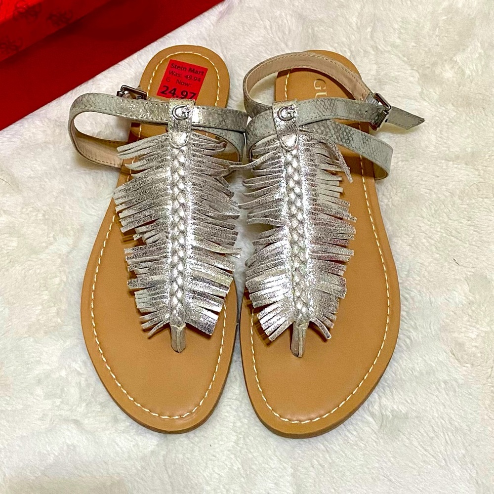 Guess Silver Flat Sandals